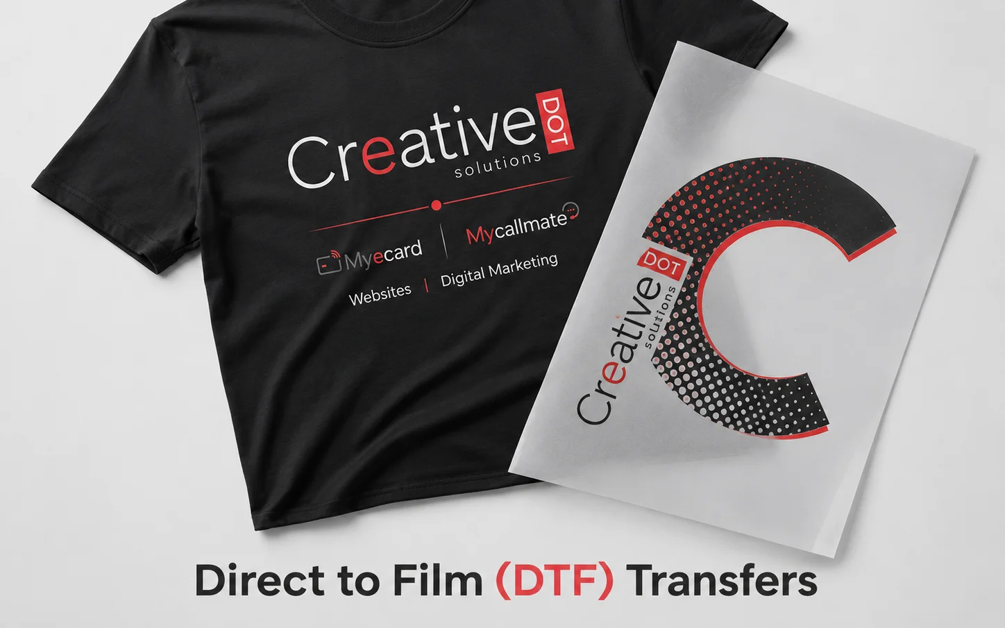 Direct to film DTF transfers for branded apparel